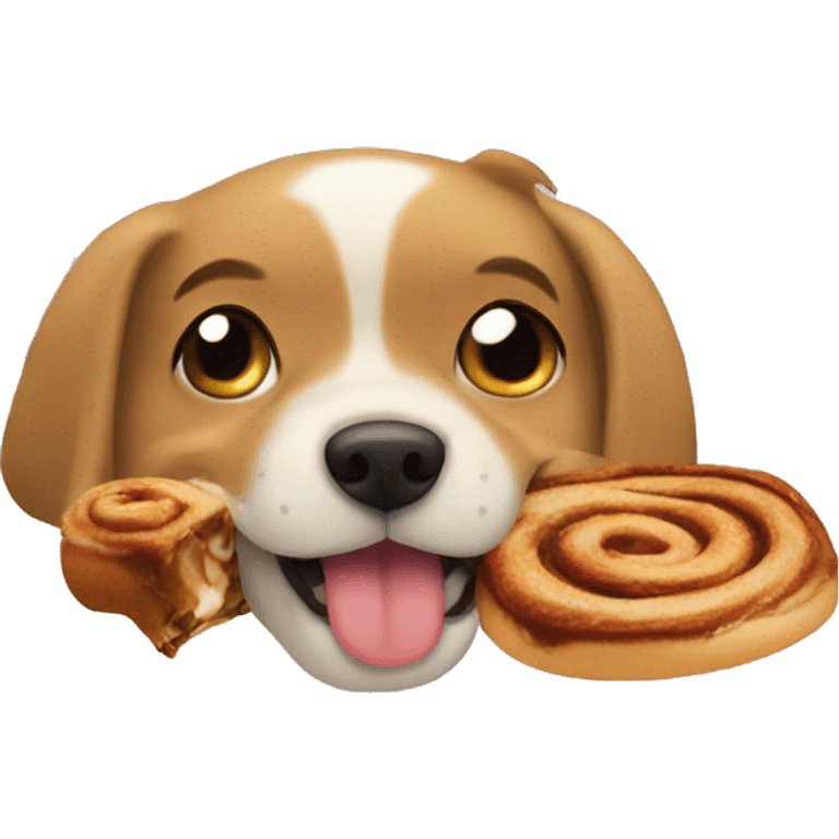 Dog eat Cinnabon  emoji