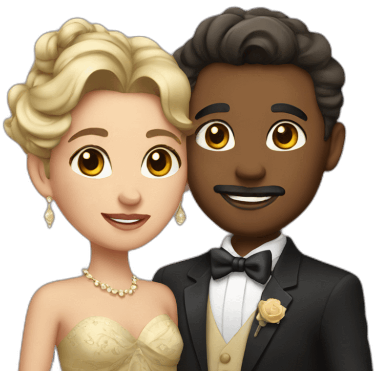 adorable couple in fancy attire emoji