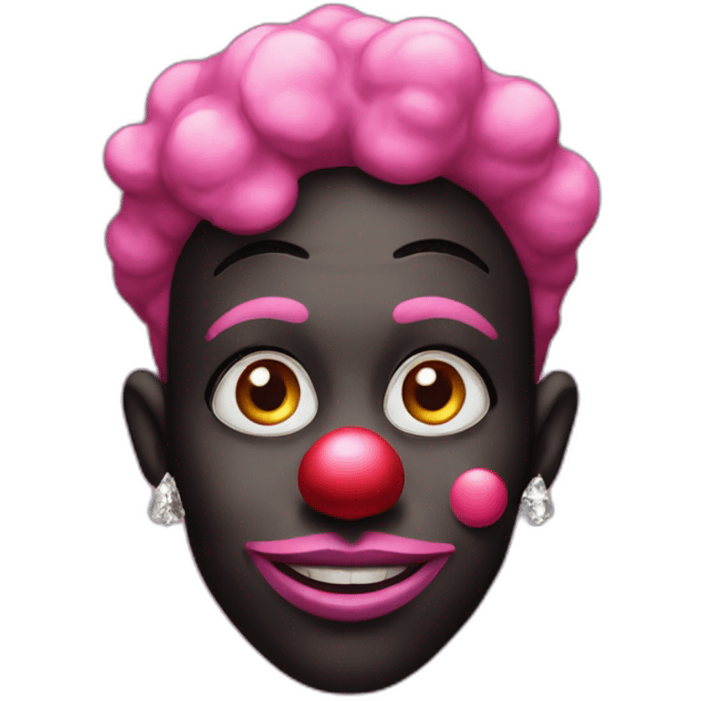 A black clown with pink diamonds emoji