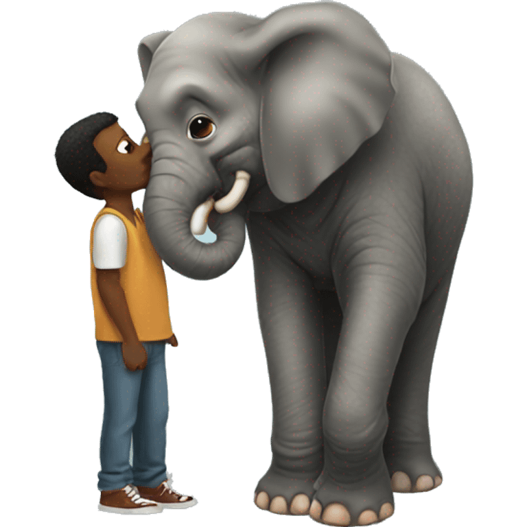 Man kissing elephant  emoji