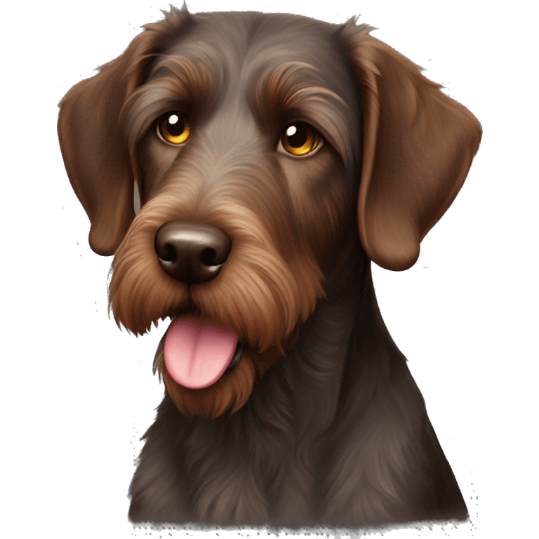 Completely brown German wirehair emoji