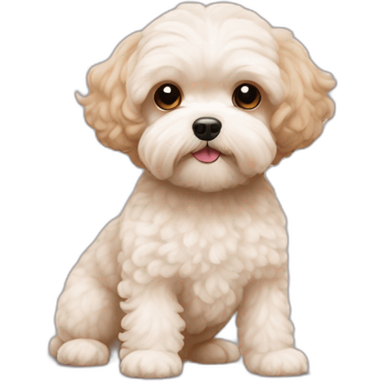 white light brown maltipoo shaved emoji