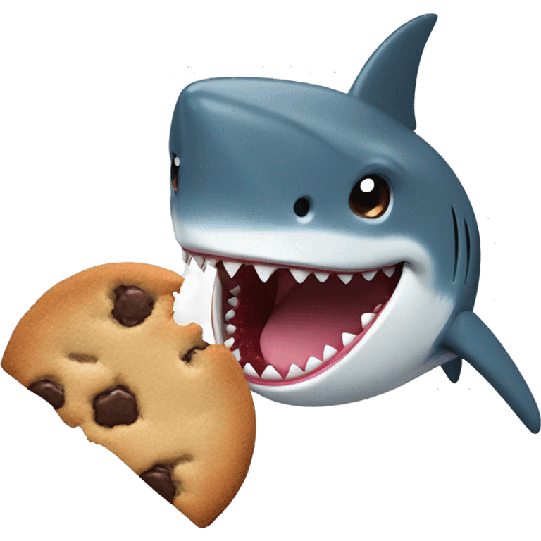 Shark eating a cookie emoji