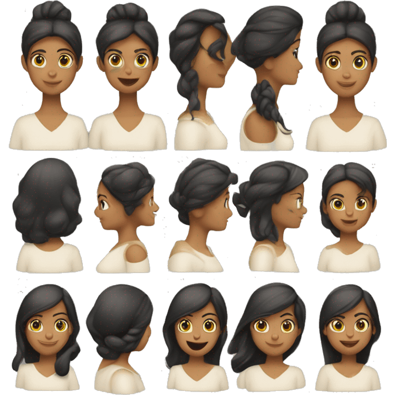 Mulher morena iluminada cabelo cacheado Secretária executiva com sardas emoji