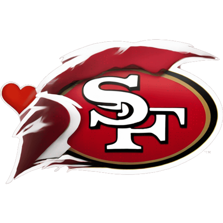  heart with SF niners logo emoji