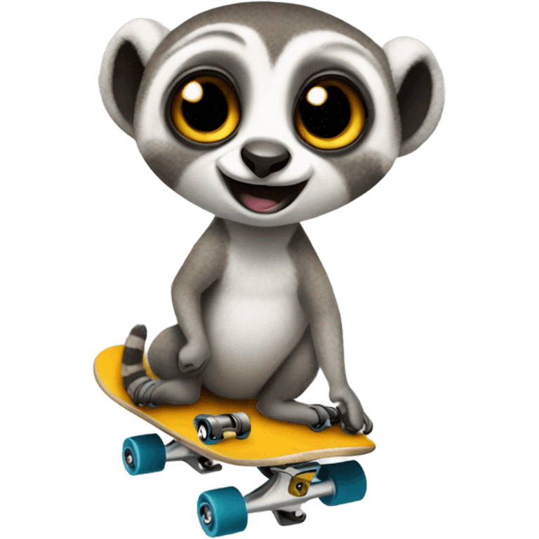 skateboarding lemur emoji