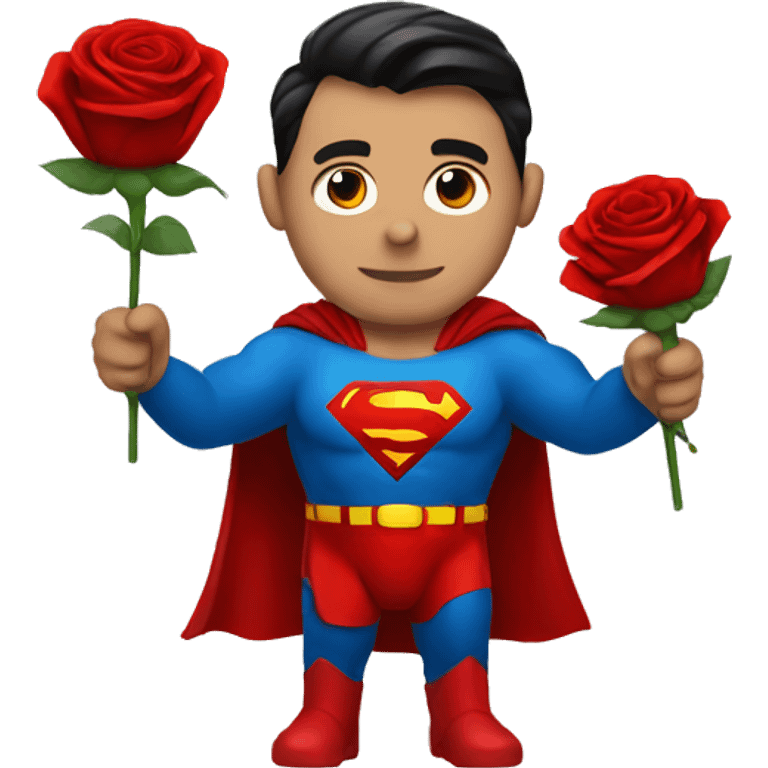 Superman holding a rose emoji