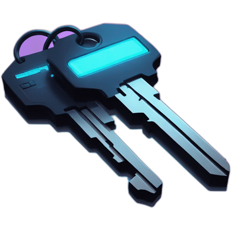 Digital Keys in a cyberpunk environment with neon lighting. emoji