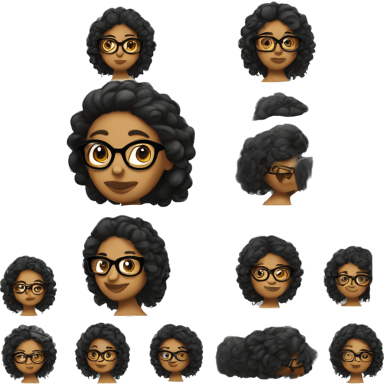 Chica morena con lentes negros y pelo corto  emoji