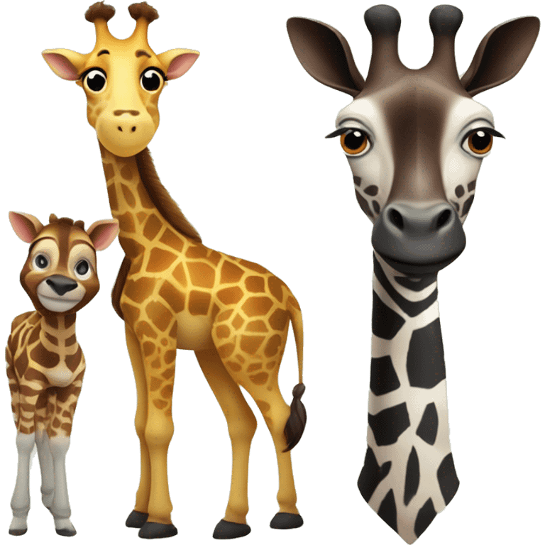 Giraffe and okapi  emoji