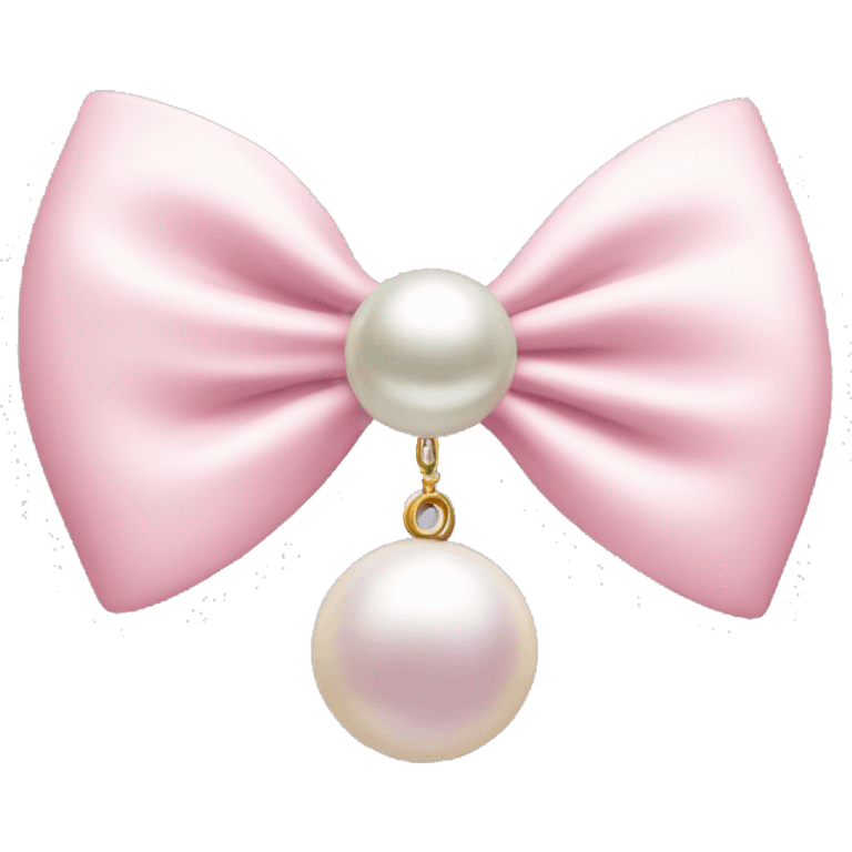 Light pink bow with a charm pearl emoji