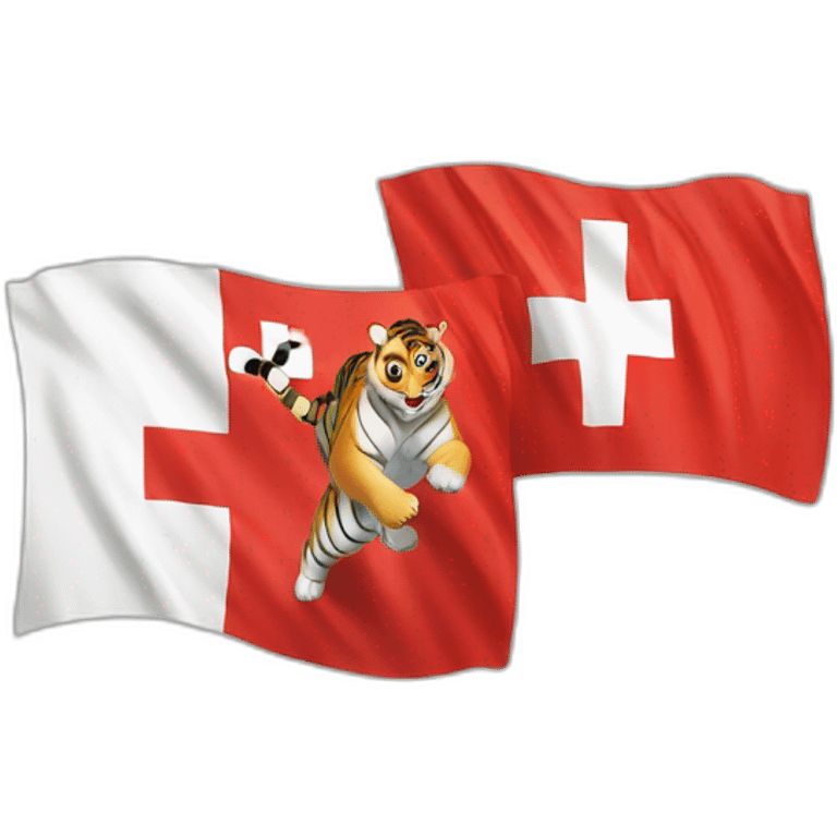 Swiss Flag with Tiger emoji