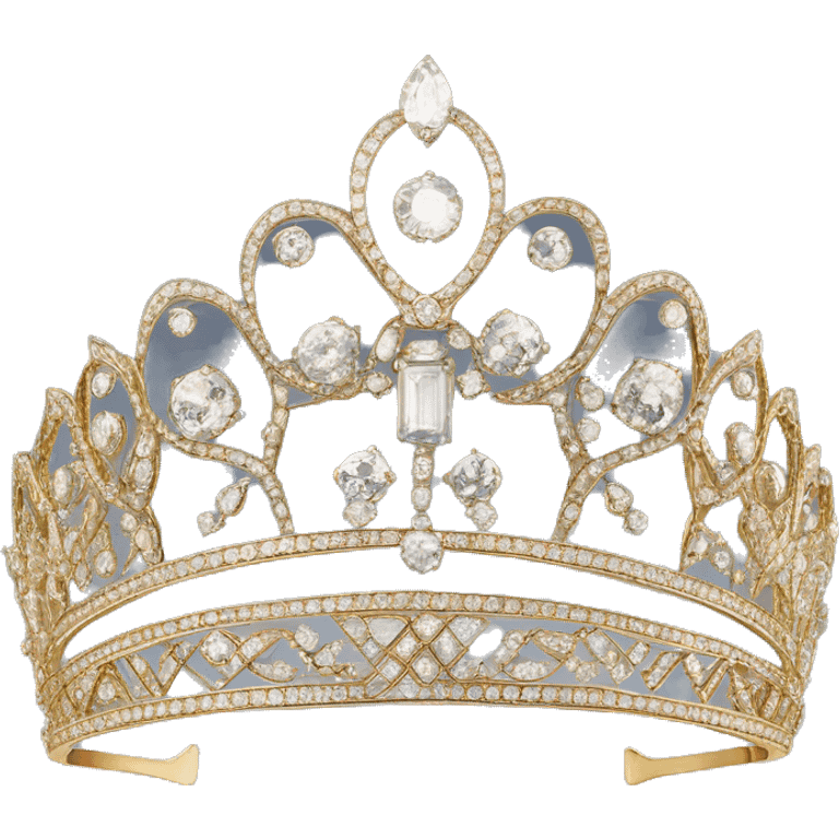 tzar style art deco diamond tiara gold  emoji