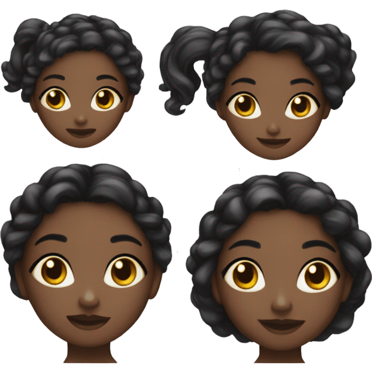 fille métisse cheveux noirs yeux bleus emoji