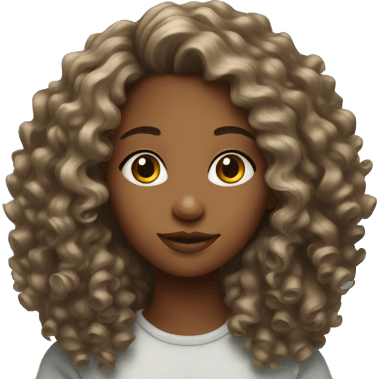 25 year old girl with curls emoji