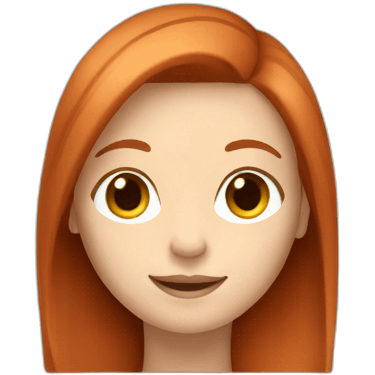 redhead white woman with medium long straight hair, saying ok emoji