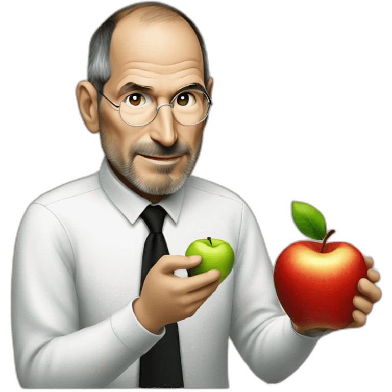 steve jobs eating an apple logo from apple emoji