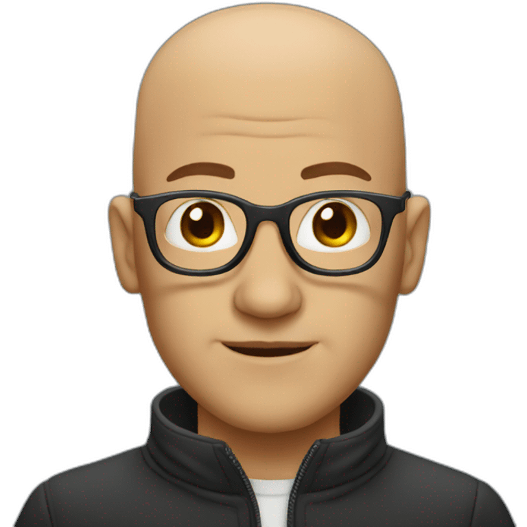 Bald man with glasses emoji