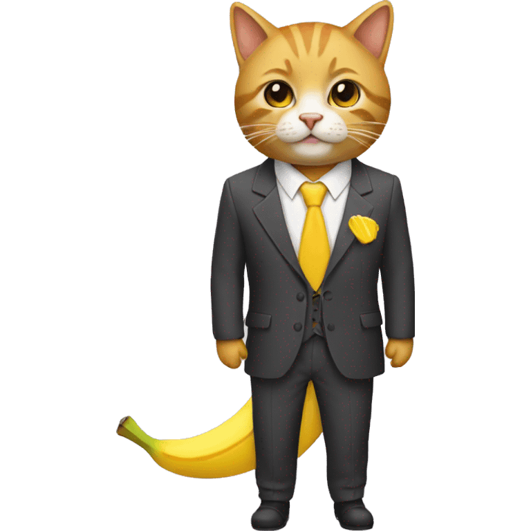 Gato, con traje de banana emoji