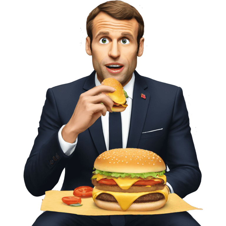 Macron eating Burger  emoji