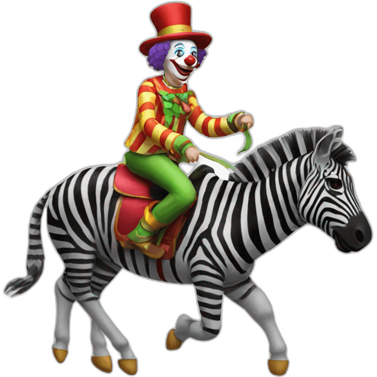 clown riding a zebra emoji