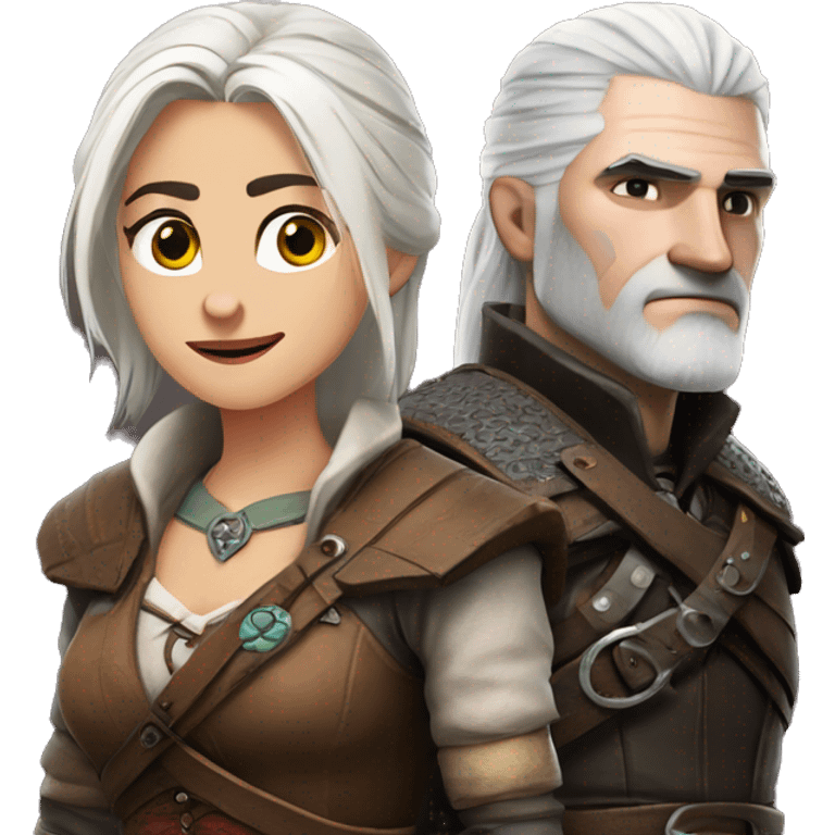 Ciri and Geralt emoji