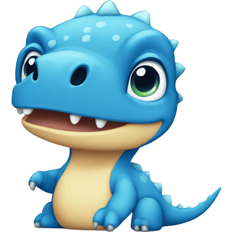 Cute blue Dino  emoji