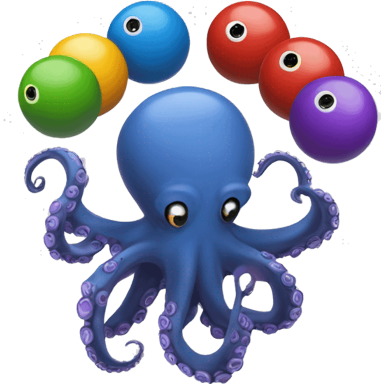 octopus juggling 8 bowling balls emoji