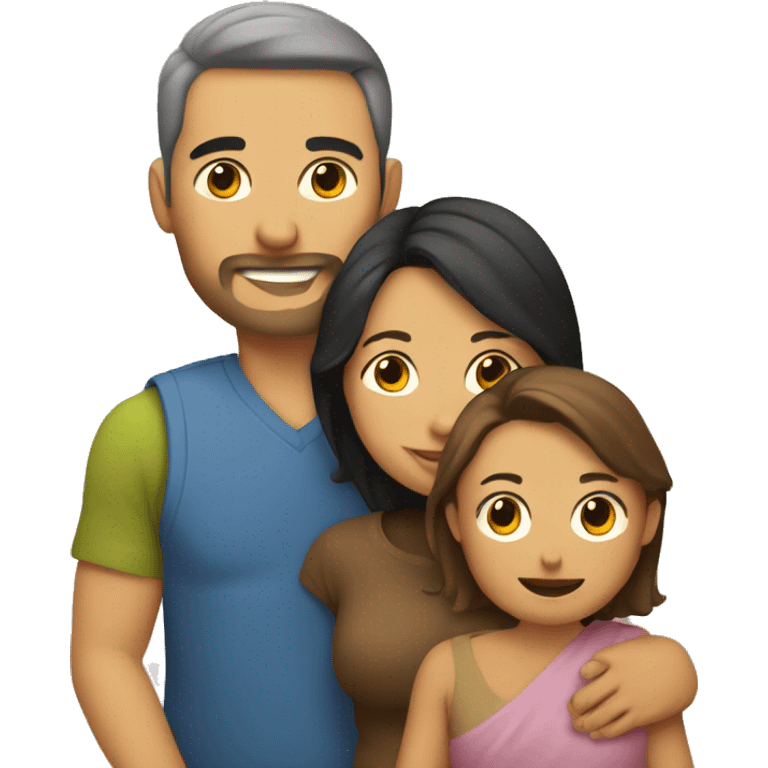 Una madre y un padre con su hijo emoji