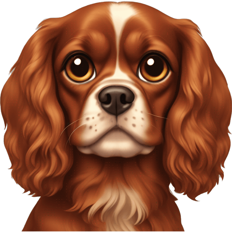 Brownish red cavalier King Charles spaniel dog  emoji