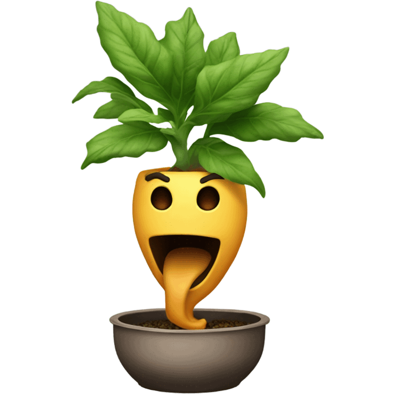 Mandragora out of pot screaming emoji