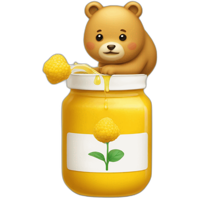 Ours jaune qui a un pot de miel emoji