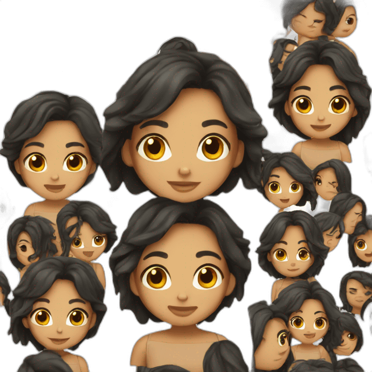 girl with long black hair and tan skin emoji