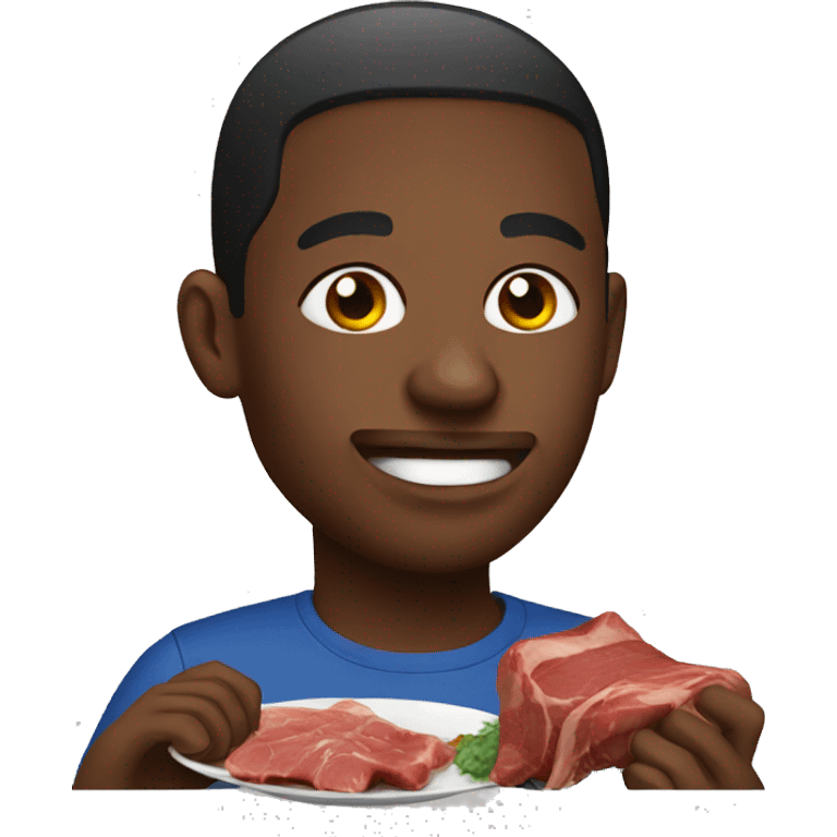 Haitian eating meat emoji