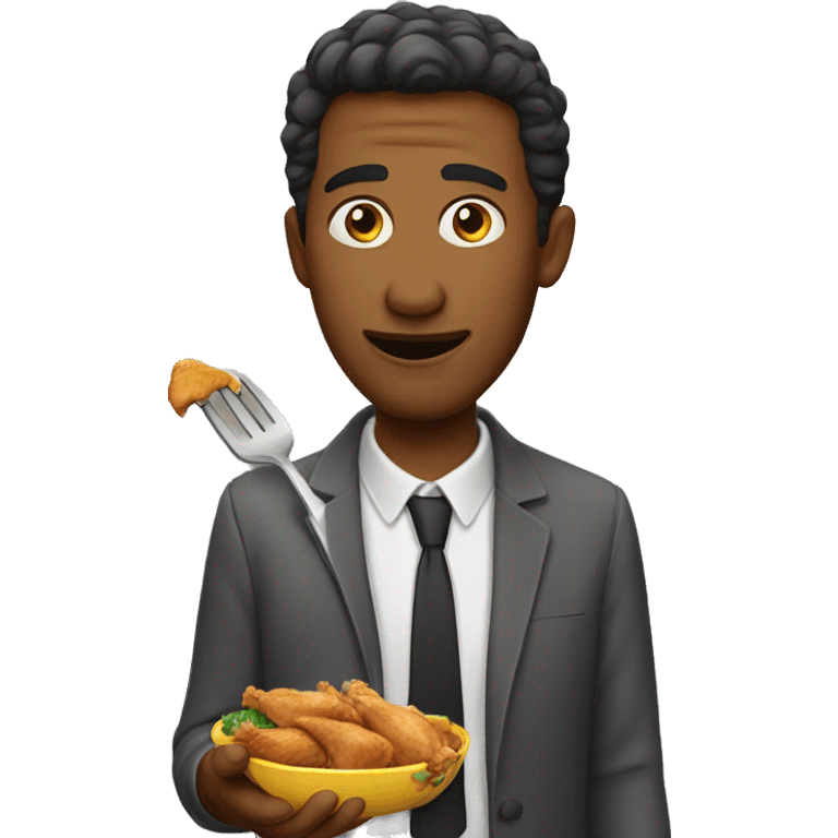 man eating chicken emoji