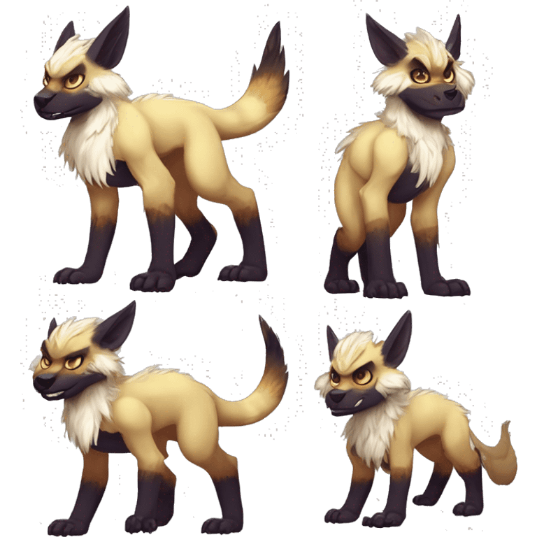 Cute Protogen-vernid-sergal-wickerbeast-fantasy-animal-fursona griffsnuff & LiLaiRa & Falvie full body emoji