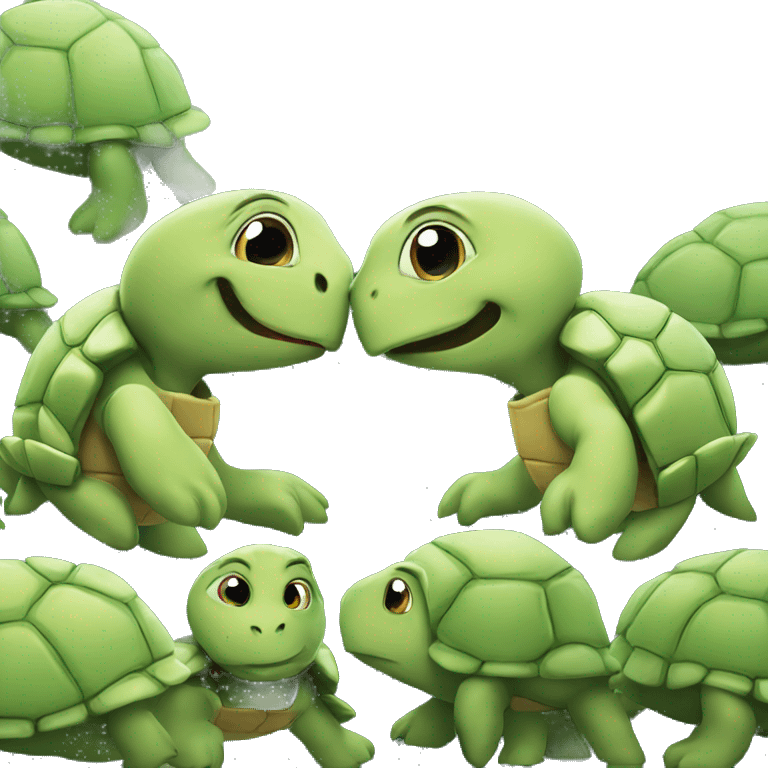 Kissing turtles emoji