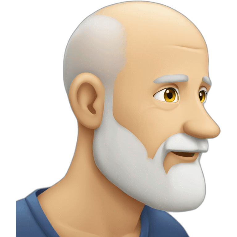 older buzz cut European white bearded  man kissing bald older Ethiopian bearded  man emoji