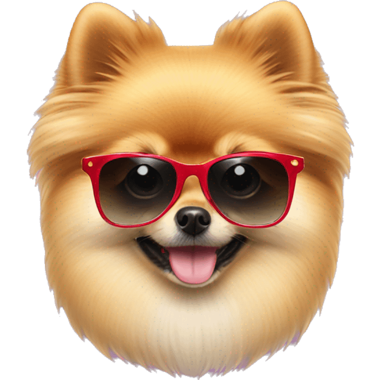 Cute Pomeranian with sunglasses  emoji