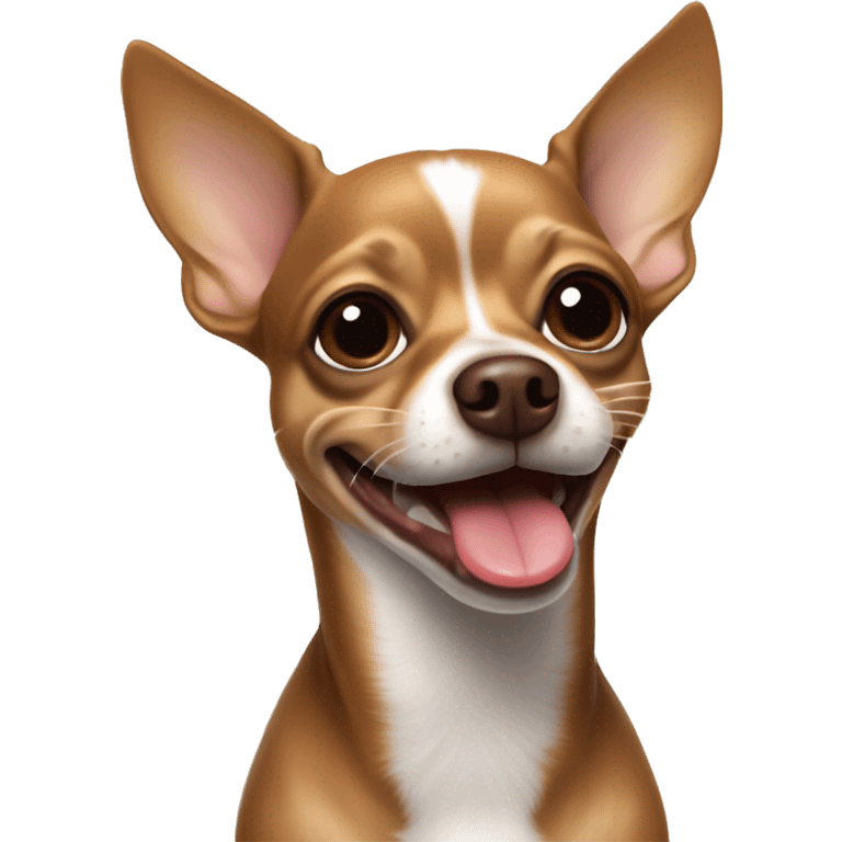 Brown Chihuahua with tongue out emoji