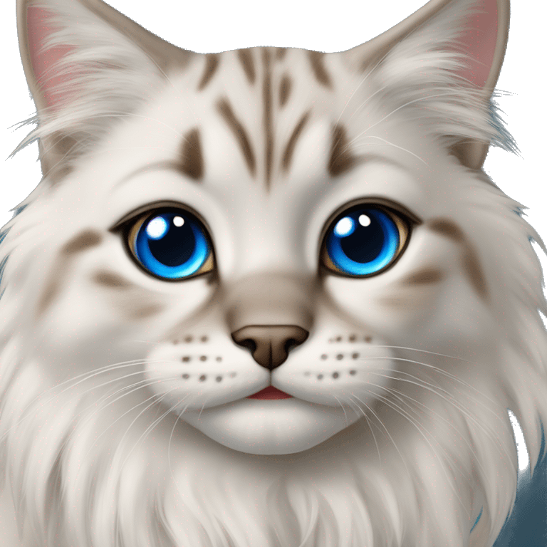 Lynx point rag doll cat blue eyes emoji