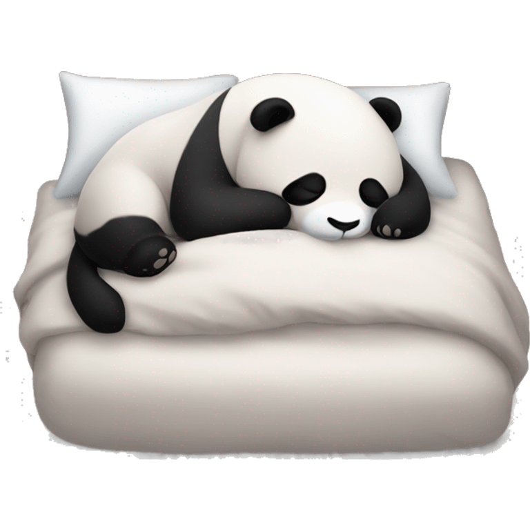 A panda sleeping in bed emoji