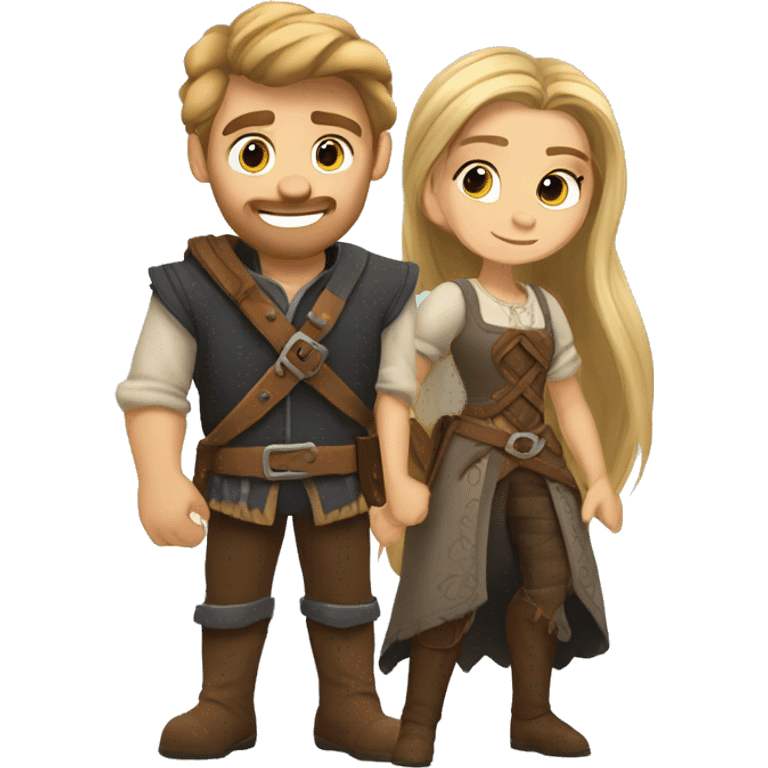 Rapunzel and flin raider emoji