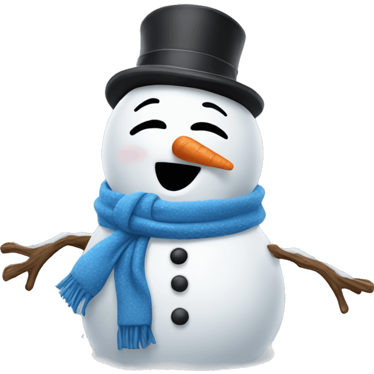 Snowman snorting snow emoji