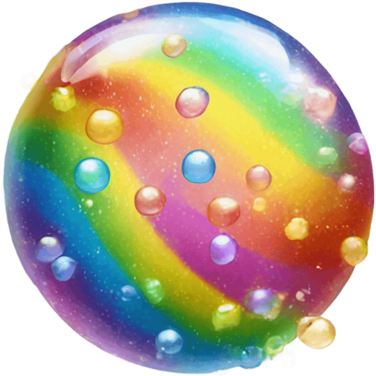 Rainbow sparkly bubbles emoji