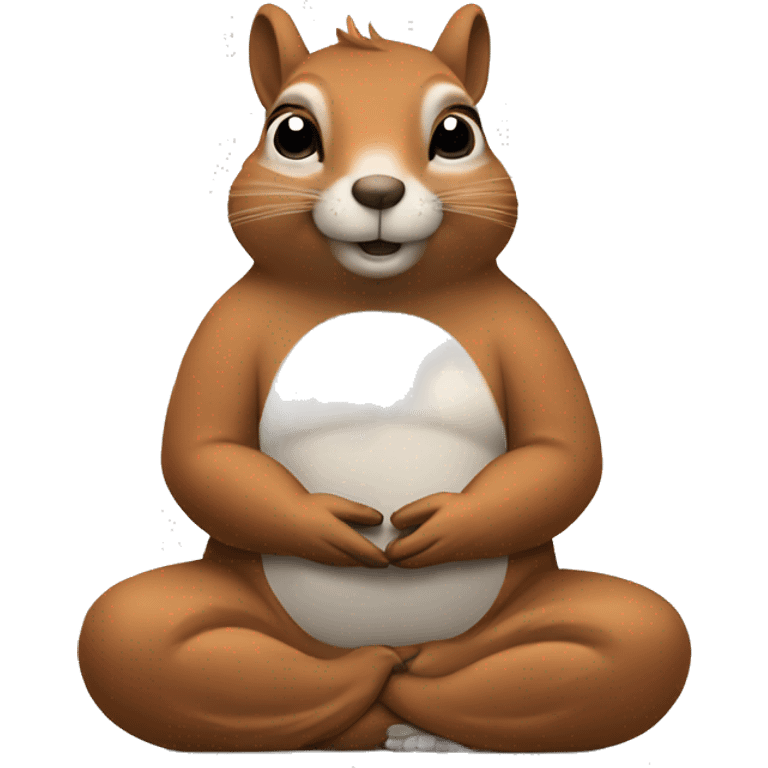 Meditating Squirrel with eyes closed emoji