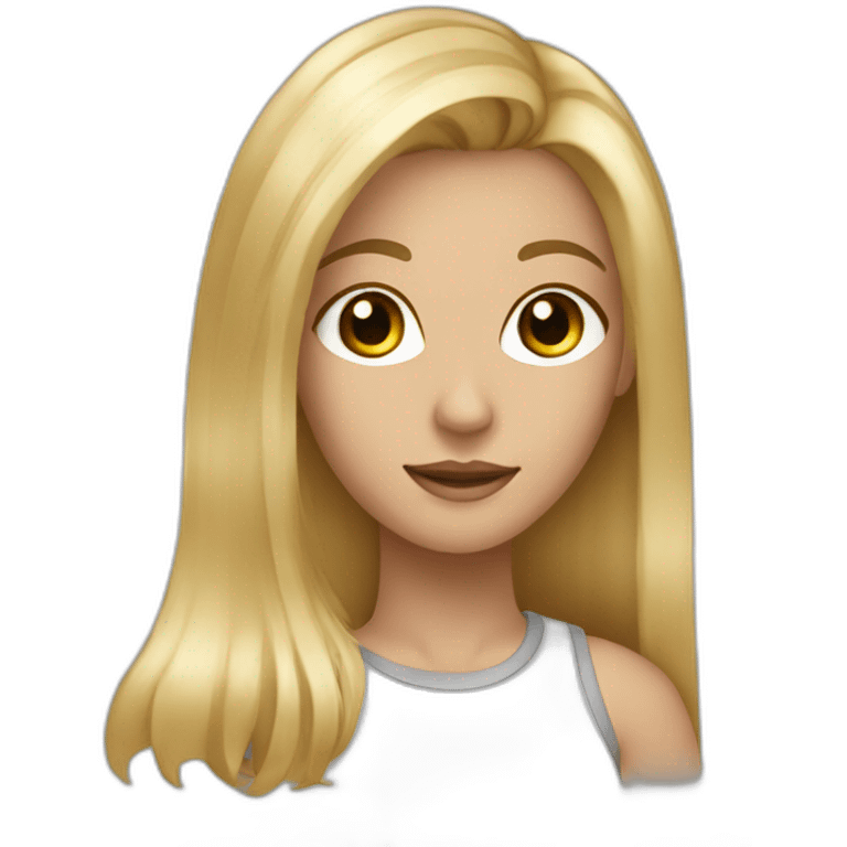 a blonde girl with highlights, long har, and a square head shape emoji