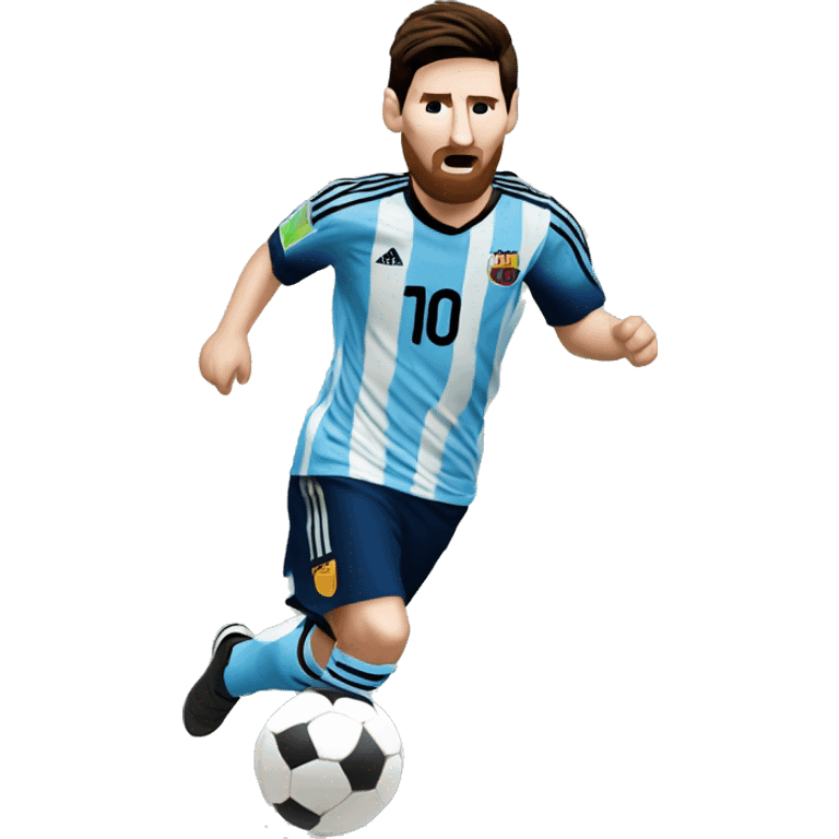 Lionel Messi soccer dribbling emoji