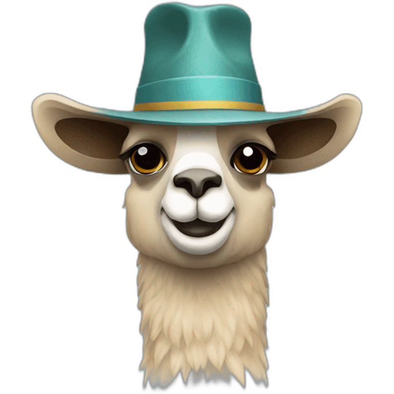 llama with a hat emoji