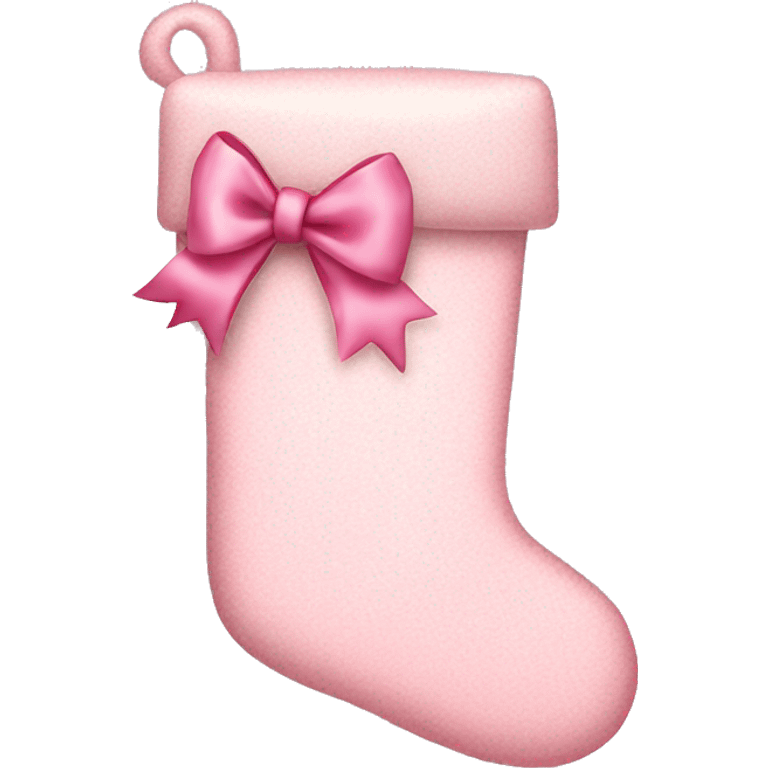  light pink Christmas stocking with bow emoji